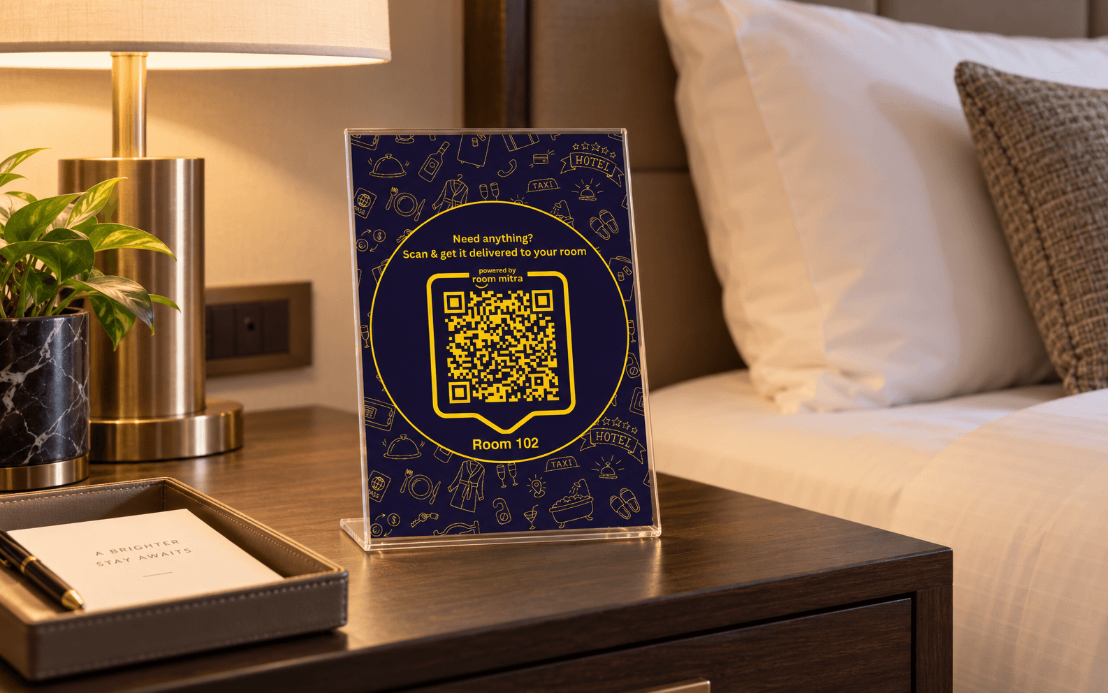 QR in every room and public area